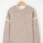 Ladies Pale Khaki Tied Front Drop Shoulder Chunky Casual Cardigan