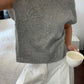 Ladies High Flower Pattern Ribbed Trim Short Sleeve Boxy Sweater