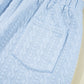 Ladies Beau Blue Contrast Trim Textured Crewneck Tee and Pocketed Skirt Set