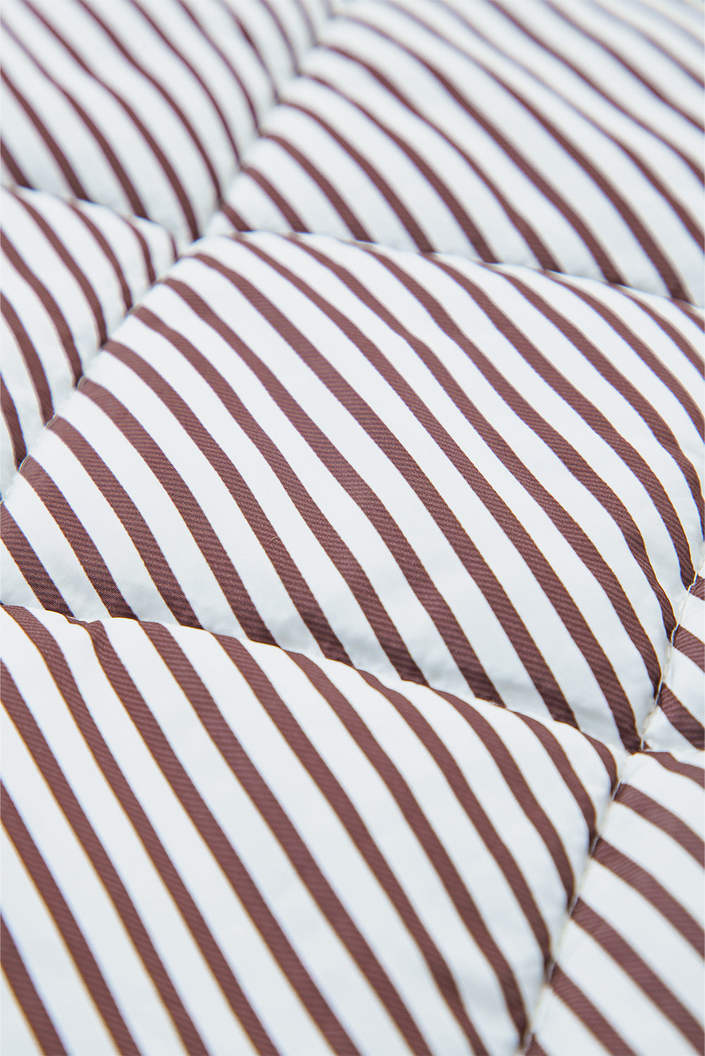 Brown Stripe Contrast Trim Snap Button Collared Winter Vest