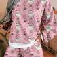 Ladies LDC Christmas Fashion Print 2pcs Lounge Short Set-Pink