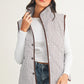Ladies LDC Stripe Contrast Trim Button Collared Vest-Brown