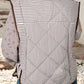 Ladies LDC Stripe Contrast Trim Button Collared Vest-Brown