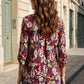 Ladies Fall Paisley Print Lizzy 3/4 Sleeve Top-Wine