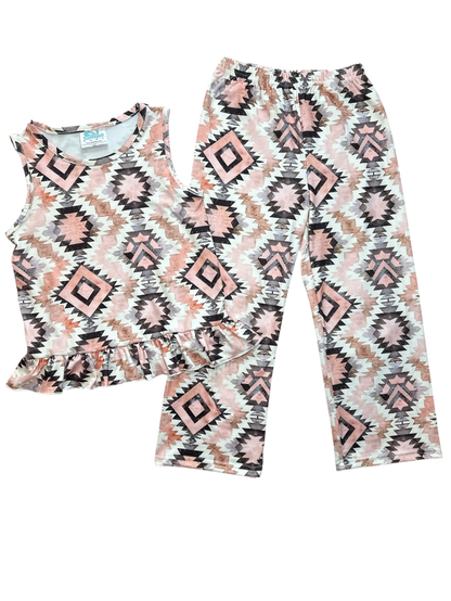 Girls 2 Piece Aztec Pants Set  by Shea Baby