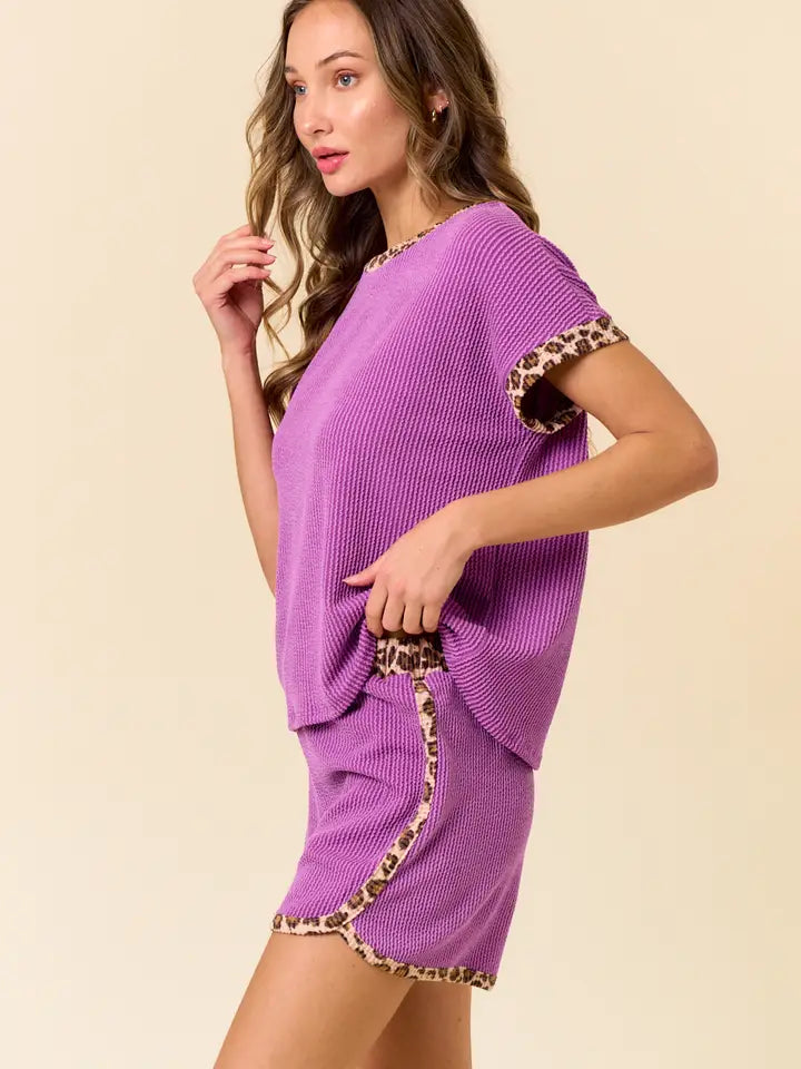 Ladies Have It Your Way Ribbed Shorts-Magenta