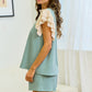 Ladies Sweet and Lovely Things Rib Top-Light Blue