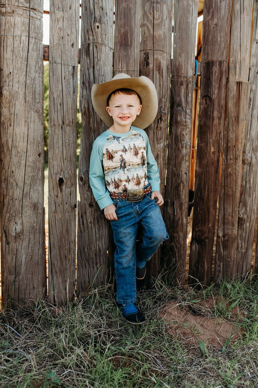 Boys Sunrise Cowboy L/S Tee by Shea Baby