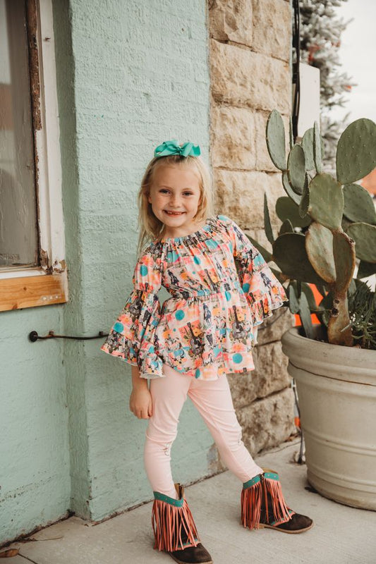 Girls Cowgirl Country LS Leggings Set by Shea Baby