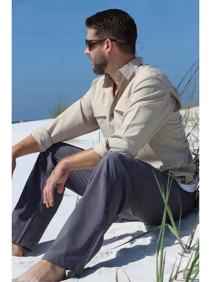 Men's Stretch Fit Pants-Sharkskin Grey