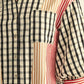 Ladies 3/4 Puff Sleeve Button Down Top-Black Mix