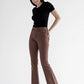 Ladies Mica Denim Super Stretch High-Rise Flare Jeans-Brown