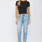 Ladies Mica Denim Mid Rise Straight Leg Jeans - Glaucous