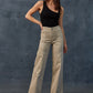 Ladies Mica Denim High-Rise Wide Leg Pants-Almond Milk