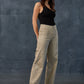 Ladies Mica Denim High-Rise Wide Leg Pants-Almond Milk