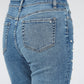 Ladies Mica Denim High Rise Wide Leg Jeans With Jeweled Embellishments-Long