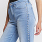 Ladies Mica Denim High Rise Wide Leg Jeans With Jeweled Embellishments-Long (Copy)High Rise Wide Leg Pearl Embellishment Jeans