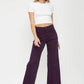 Ladies Mica Denim High-Rise Wide Leg Jeans - Plum