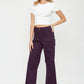 Ladies Mica Denim High-Rise Wide Leg Jeans - Plum