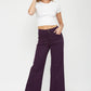 Ladies Mica Denim High-Rise Wide Leg Jeans - Plum