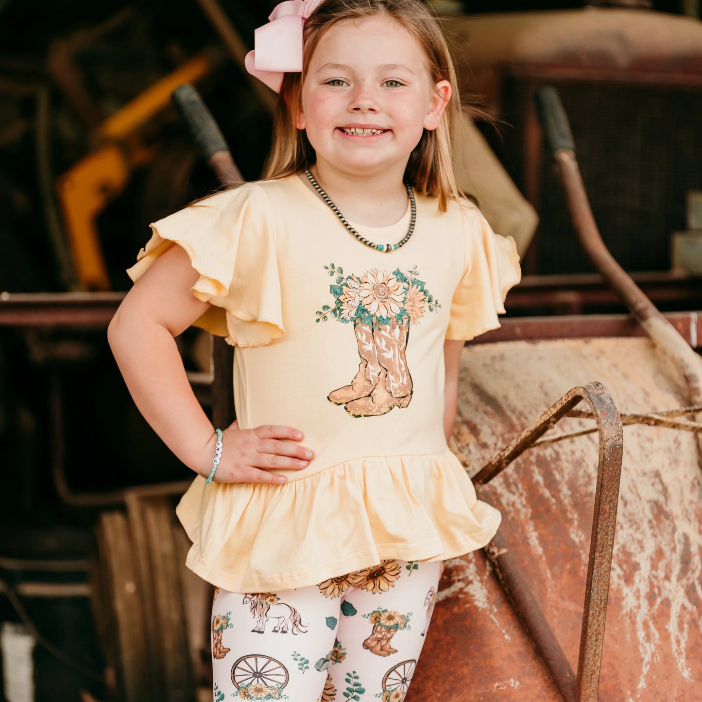 Girls Yellow Sunflower Set by Shea Baby