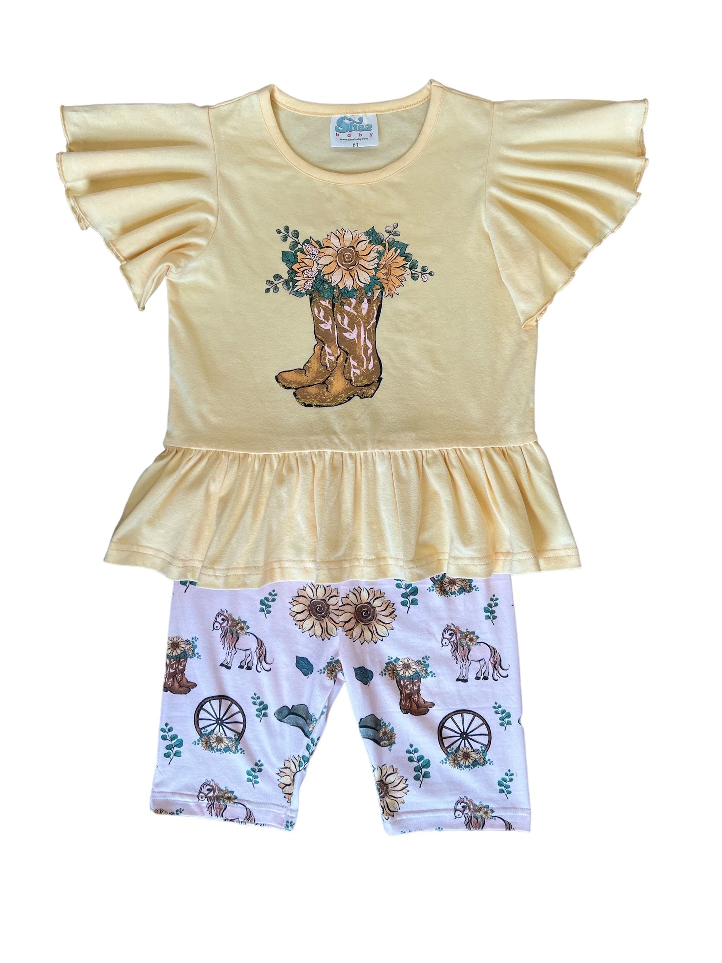 Girls Yellow Sunflower Set by Shea Baby