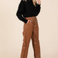 Ladies Faux Leather Jogger Pants