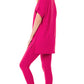Ladies Brushed Microfiber Loungewear Set-Magenta