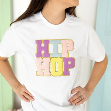 Ladies Sweet Wink Hip Hop Patch Short Sleeve T-Shirt