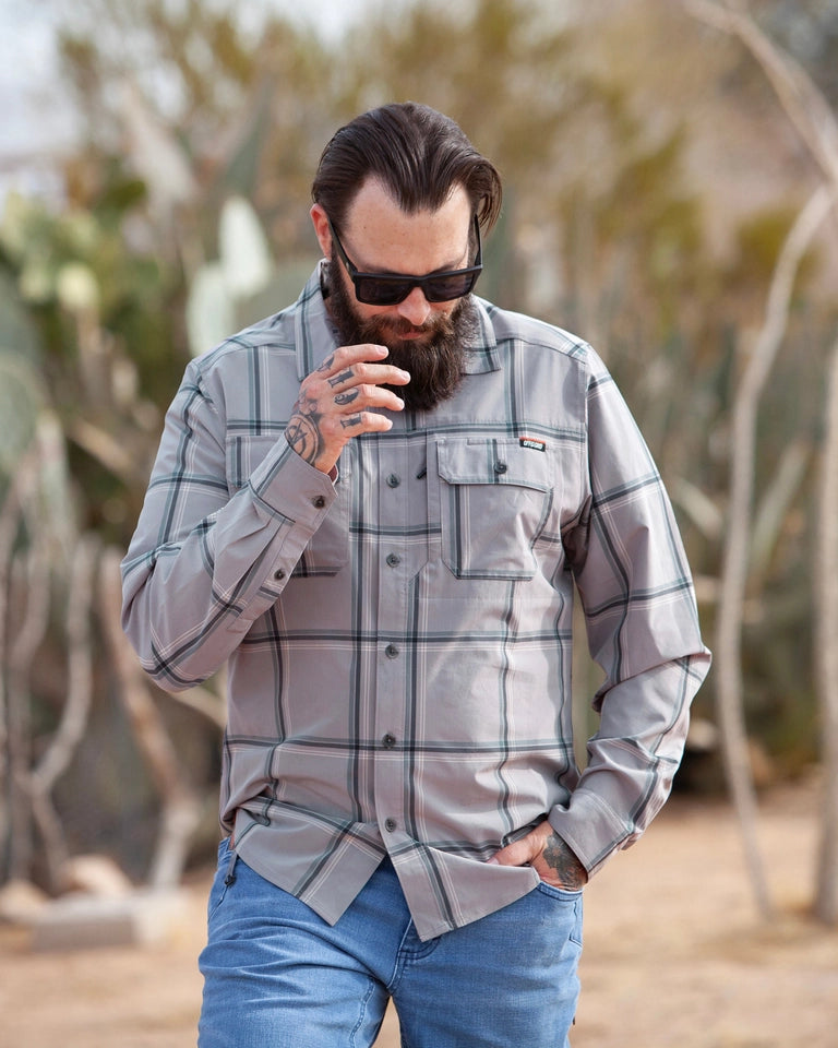 Men's Men's Scrimshaw Long Sleeve Shirt-Steeple Grey