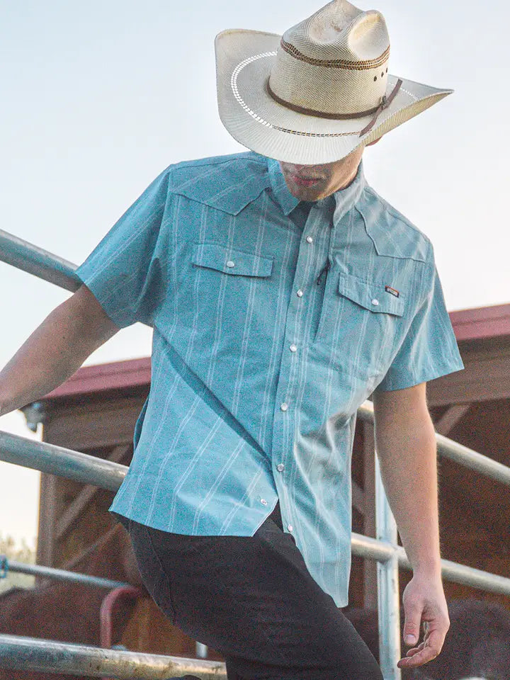 Men's Daryll Short Sleeve Shirt - Mid Blue
