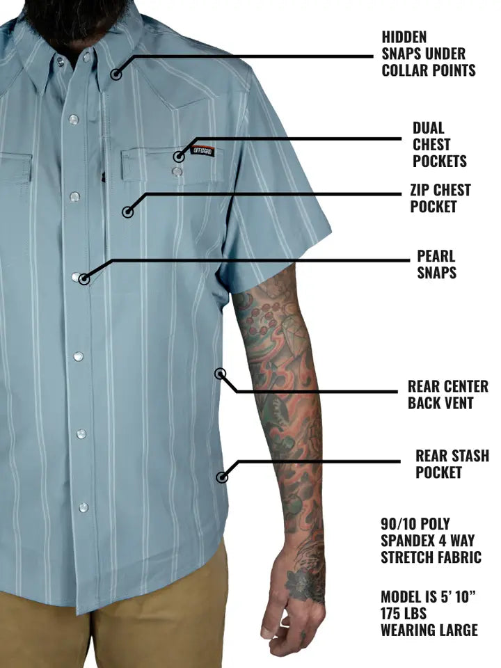 Men's Daryll Short Sleeve Shirt - Mid Blue