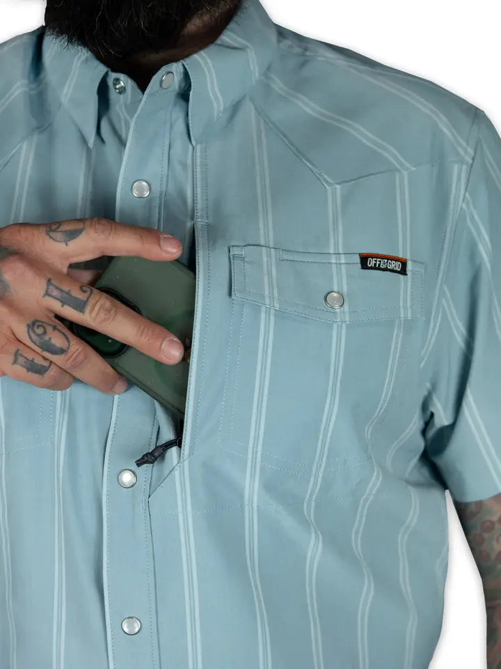 Men's Daryll Short Sleeve Shirt - Mid Blue