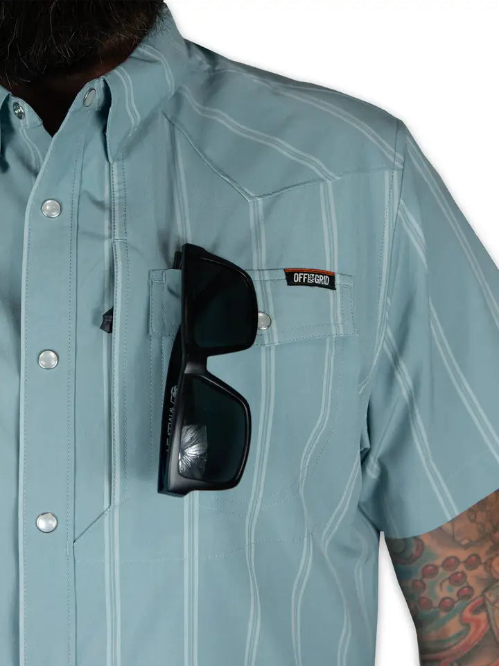 Men's Daryll Short Sleeve Shirt - Mid Blue