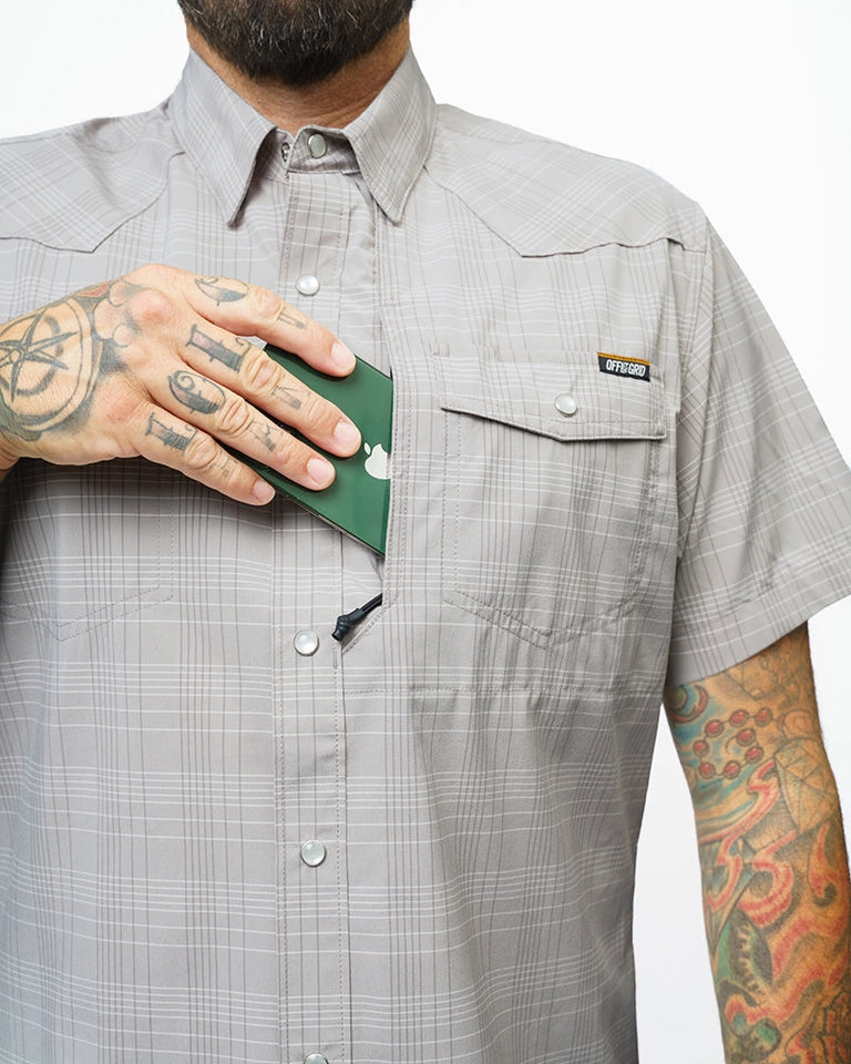 Men's Deke Short Sleeve Pearl Snap Shirt - Storm Grey