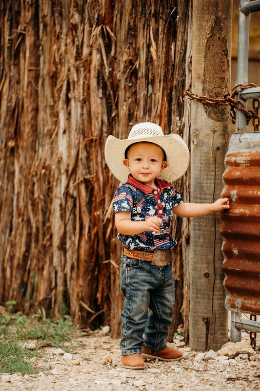 Boys Only in America Polo Onesie by Shea Baby