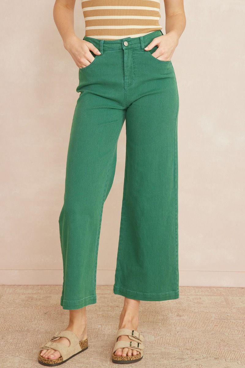 Ladies Acid Washed High-Waited Wide-Leg Pants by Entro