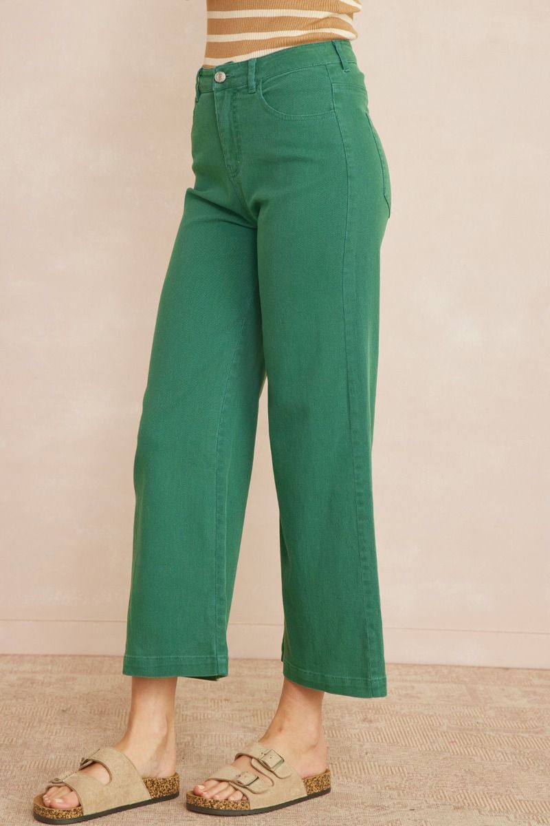 Ladies Acid Washed High-Waited Wide-Leg Pants by Entro