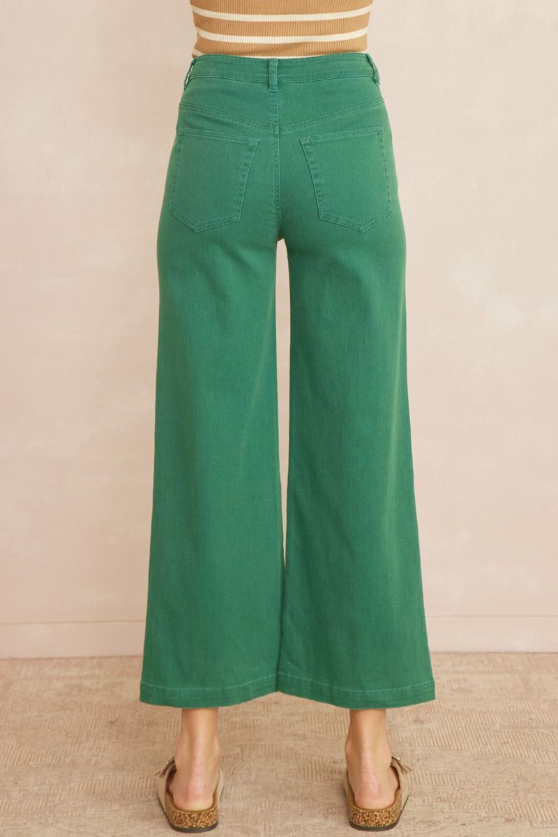 Ladies Acid Washed High-Waited Wide-Leg Pants by Entro