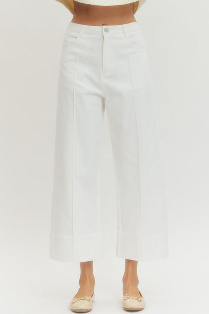Ladies Mid Rise Ankle-Length Pants by Entro-Off White