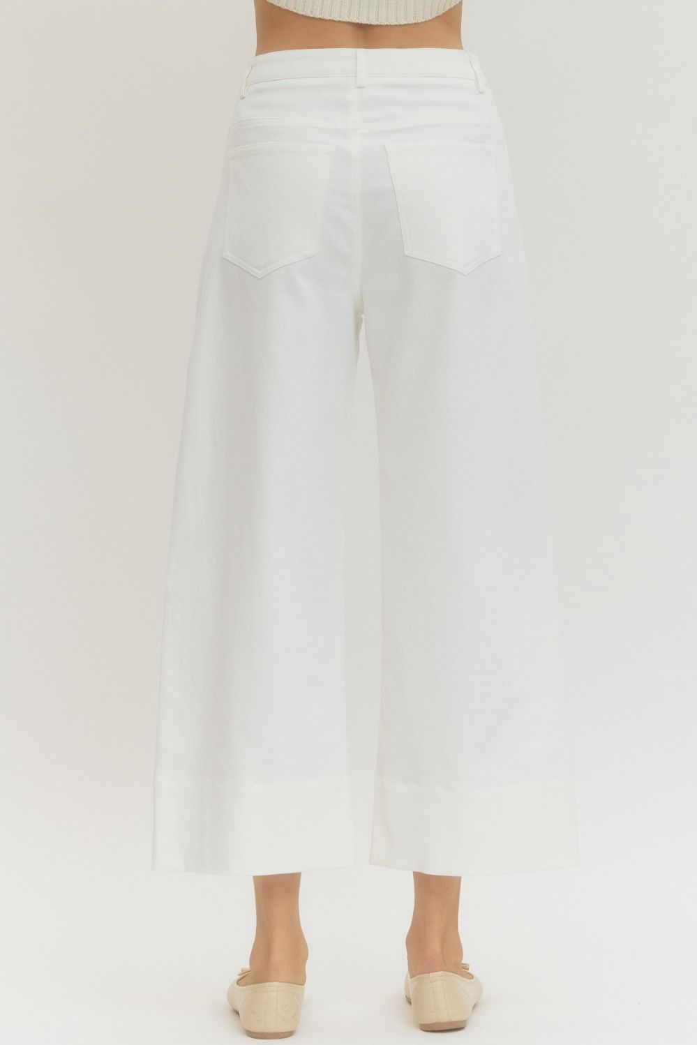Ladies Mid Rise Ankle-Length Pants by Entro-Off White