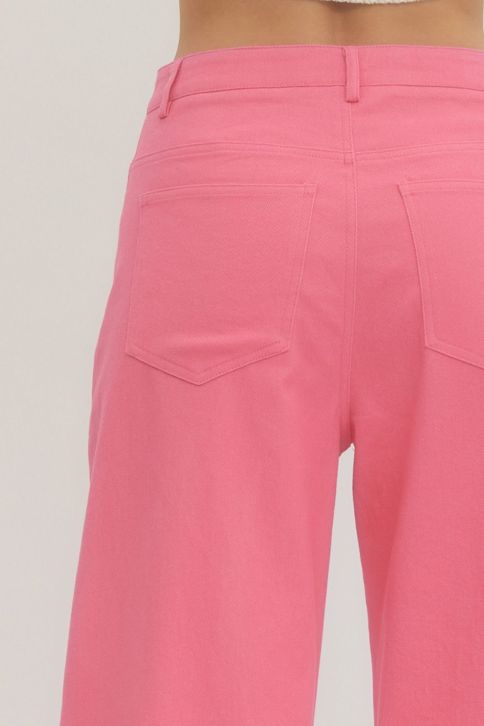 Ladies Mid Rise Ankle-Length Pants by Entro-Pink