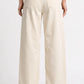 Ladies High Rise Low Curve Corduroy Barrel Leg Pants-Cream