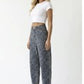Ladies High Rise Two Way Barrel Pants-Reversible-Animal Print
