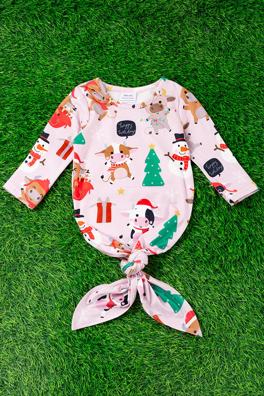 Christmas in the Farm Baby Gown