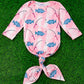 Gone Fishing Pink Baby Gown