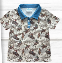 Boys Rodeo Bull Rider Polo Shirt by Shea Baby