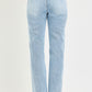 Ladies Tummy Control High Rise Straight Pin Tuck Jeans by Risen Jeans-Light