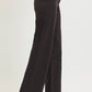 Ladies High Rise Straight Lurex Stripe Pants-Black
