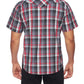 Men's Red/Black/White Plaid Short Sleeve Pearl Snap Shirt
